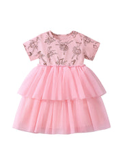Summer Mesh Princess Dress for Girls, European and American Cute Baby Dress, MyKids-USA®, Baby & Toddler Dresses, MyKids-USA - Size/Age - 90 (12-24M) - Color - Pink - - - TR2412042146-A.