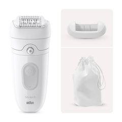 Braun Silkepil 5 5-011 Epilatore Elettrico Senza Filo Bianco MicroGrip Wet & Dry