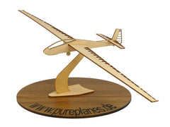 PZL Bielsko SZD-9 Bicioan polnisches Segelflugzeug Modell aus Holz auf einem Ständer