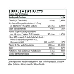 THORNE B-Complex 12 bottle - back label