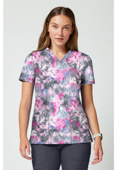 Tie Dye Petals Cherokee Achieve Scrubs V Neck Top CK00010 TYPL - Scrubs Select