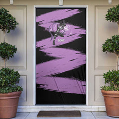 Sonic One Punch Man Anime Purple and Black Theme Door Cover with Stealth Pose and High-Speed Ninja Design - The Mazicc