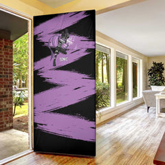 Sonic One Punch Man Anime Purple and Black Theme Door Cover with Stealth Pose and High-Speed Ninja Design - The Mazicc