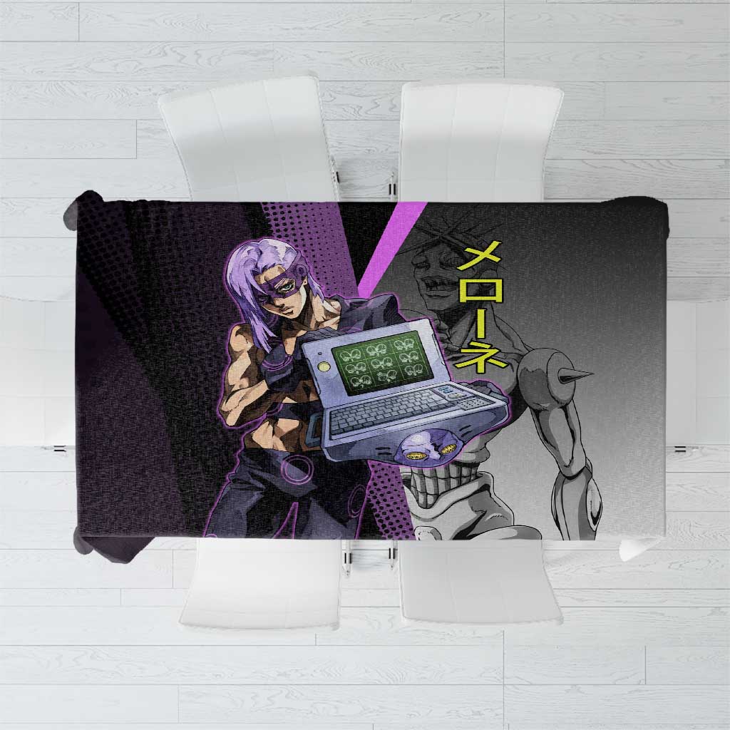 Melone JoJo’s Bizarre Adventure Tablecloth with Laptop-Featured Stand Display - The Mazicc
