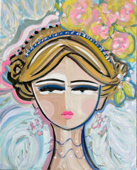 Warrior Girl Portrait on Paper or Canvas, "Estelle"