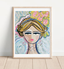 Warrior Girl Portrait on Paper or Canvas, "Estelle"