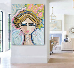 Warrior Girl Portrait on Paper or Canvas, "Estelle"