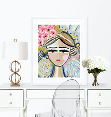 Warrior Girl Portrait on Paper or Canvas, "Leelah"
