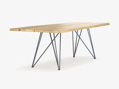 Baumtisch Eiche massiv inkl. Gestell, 200 cm | Unikat 4220