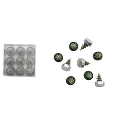 Creative Co-Op CCOP XS3534 SET OF 9 GREEN ROUND TREE VOTIVE