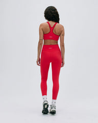 Ultimate Seam Detail Zip Pocket Leggings - Apple Red