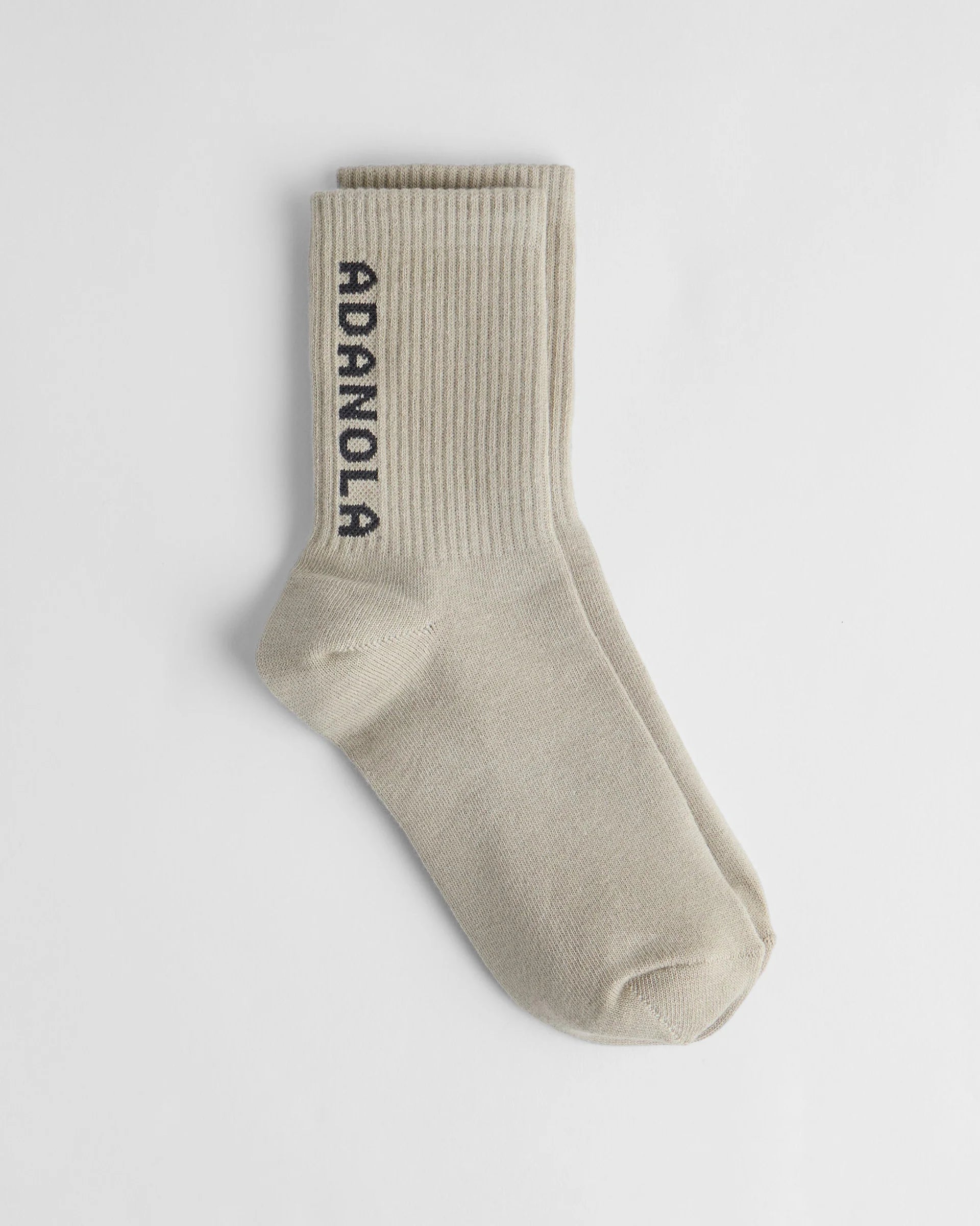 2 Pack Adanola Socks - White/Charcoal, Taupe/Charcoal