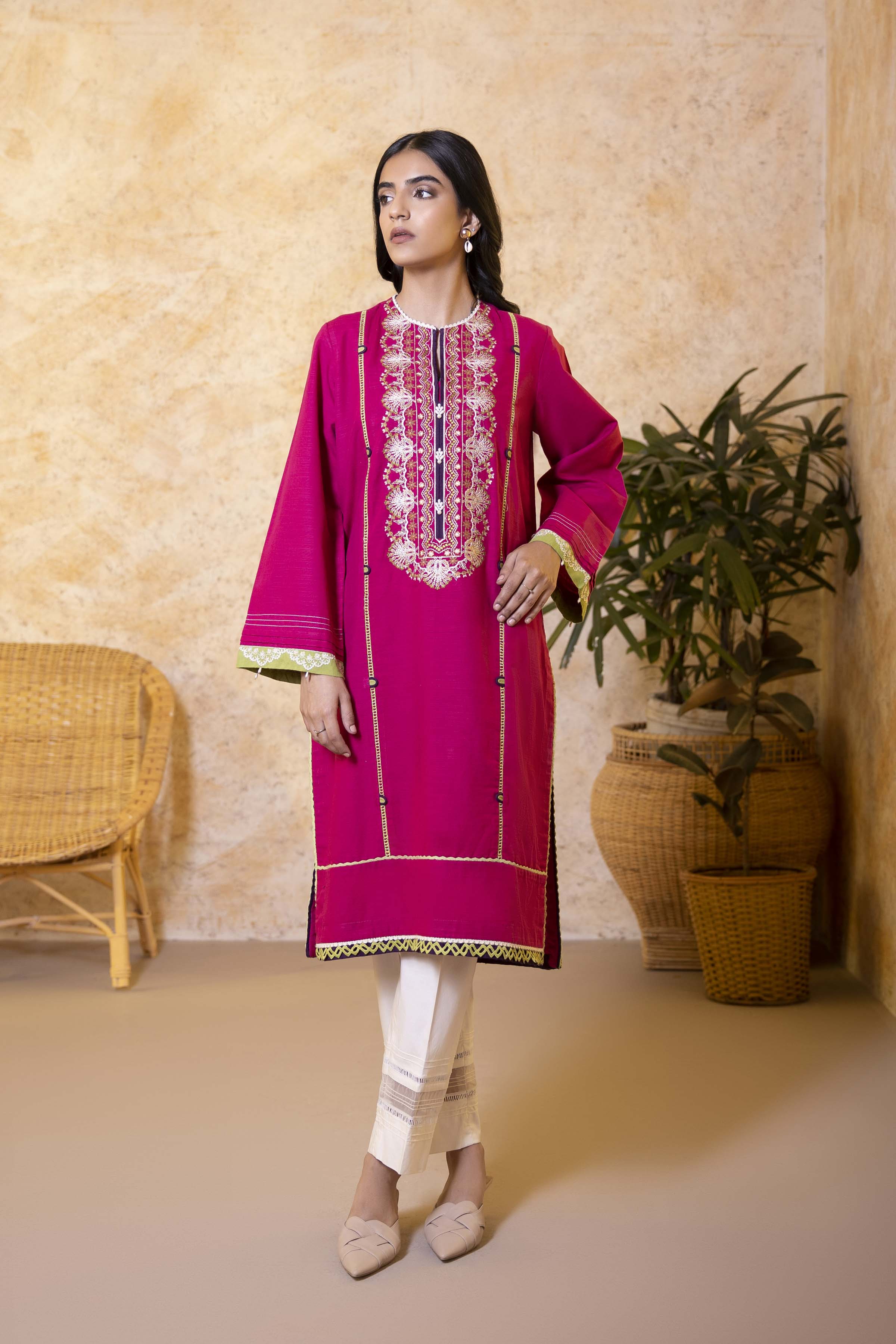Sapphire- Embroidered Khaddar Shirt
