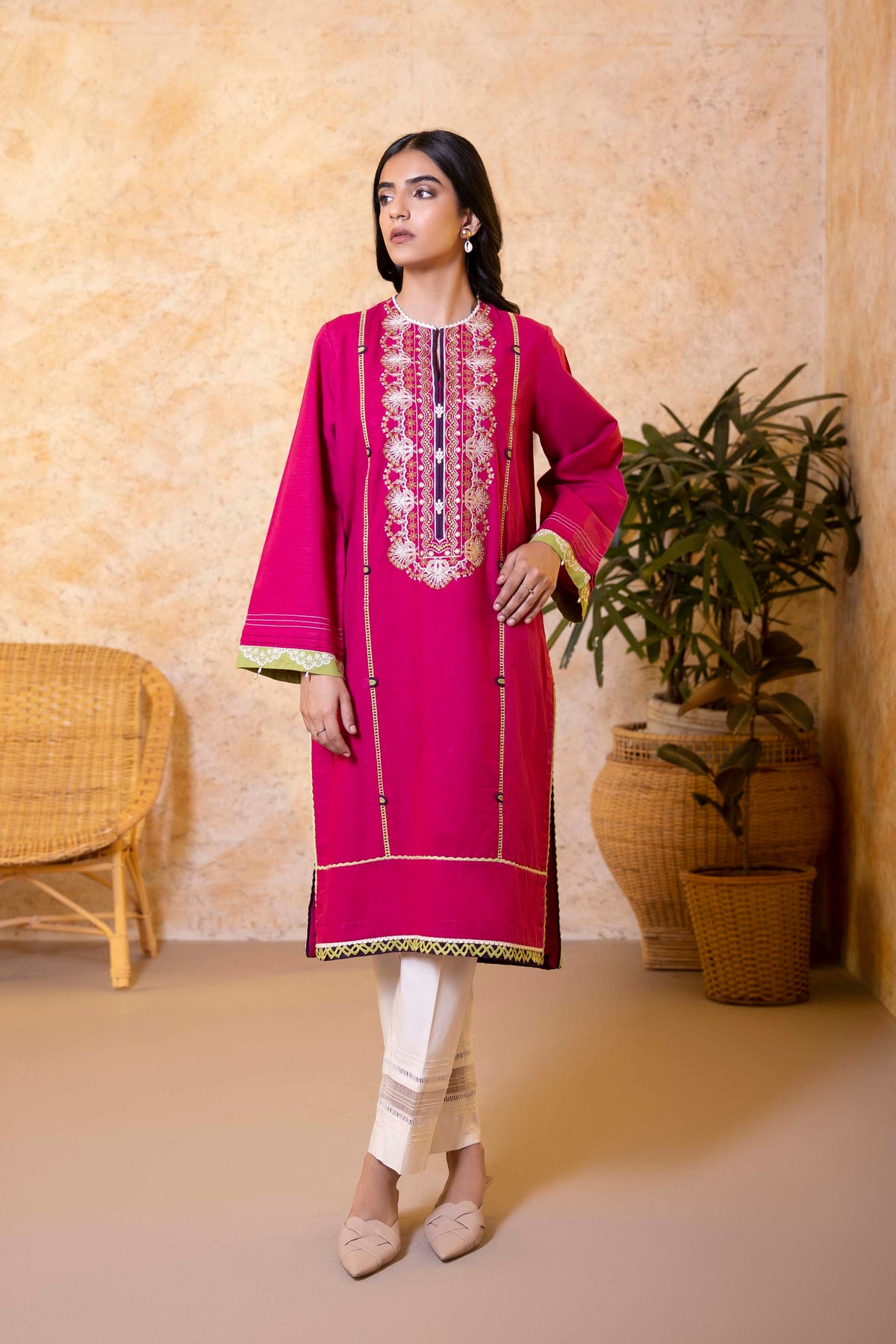 Sapphire- Embroidered Khaddar Shirt