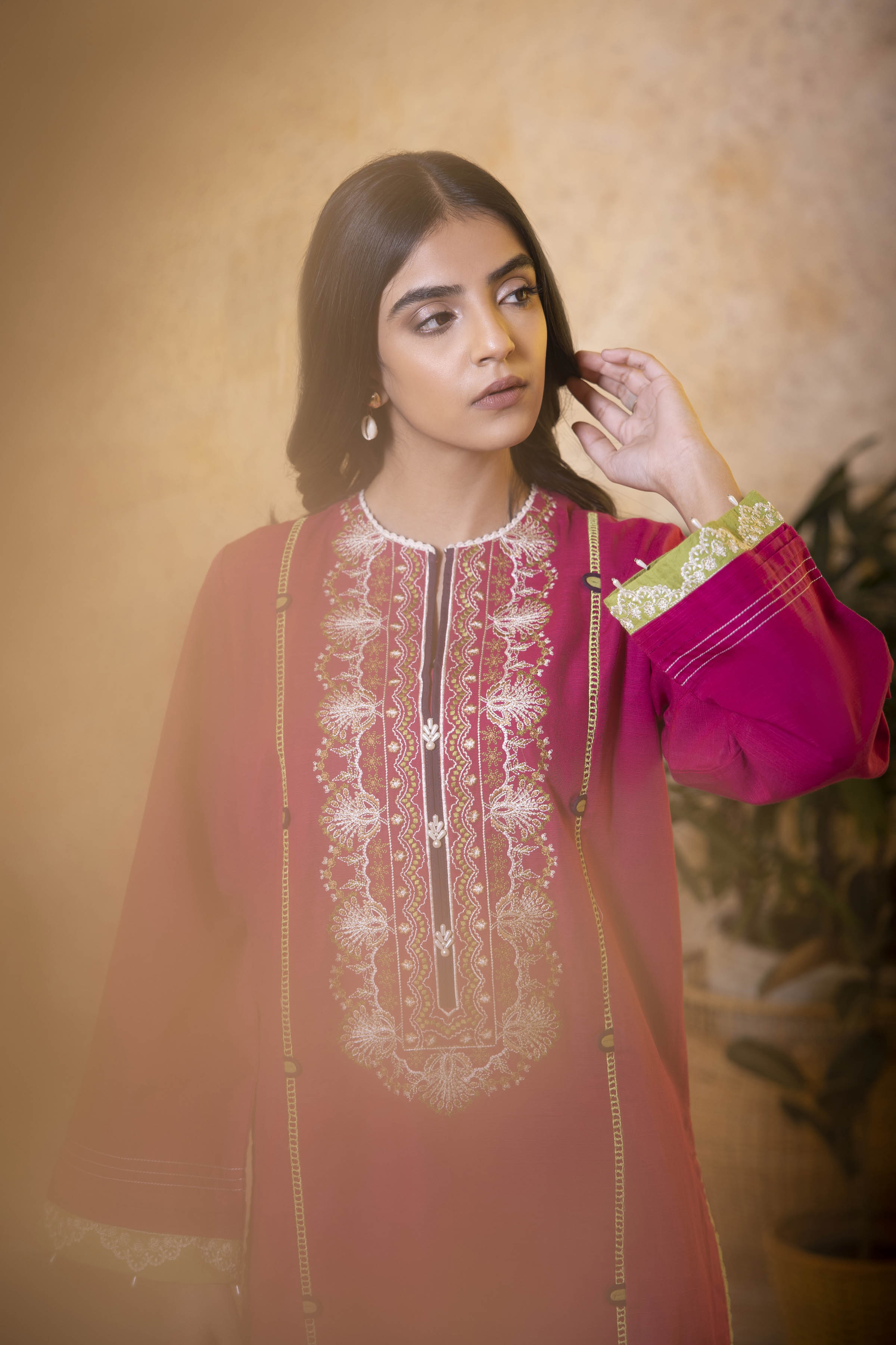 Sapphire- Embroidered Khaddar Shirt