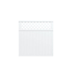Freedom Wellington 6-ft H x 6-ft W White Vinyl Lattice-top Fence Panel (Assembled)