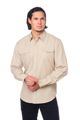 Men's Western Two Tone Beige Shirt
