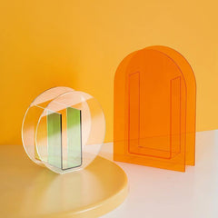 Levande akryl geometrisk blommig vas