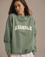 Varsity Oversized Sweatshirt - Eden Green/Marshmallow White
