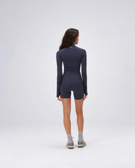 Ultimate Long Sleeve Zip Up Top - Midnight Blue