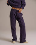 90s Sport Straight Leg Sweatpants - Dark Plum