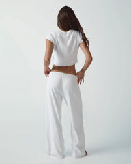 Pointelle Trouser - White
