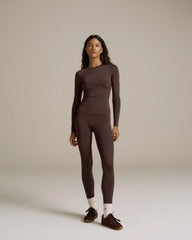 Ultimate Gloss Long Sleeve Top - Chocolate Brown