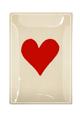 Ben's Garden Red Long Heart Decoupage Glass Tray 5"X 8"