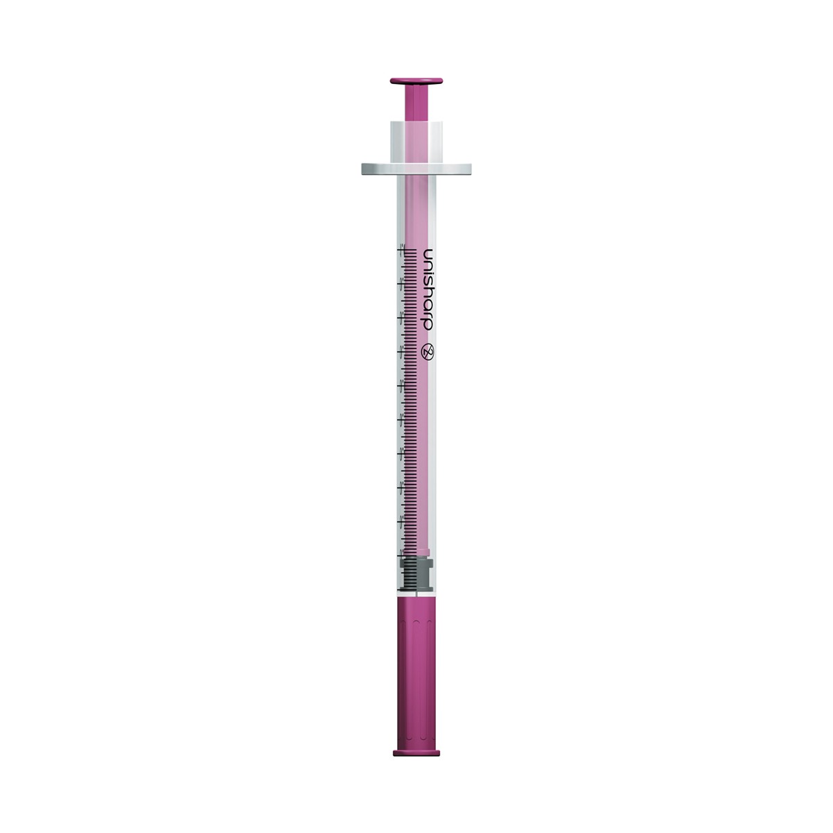 Unisharp 1ml Fixed 29G 0.5" Pink X 100