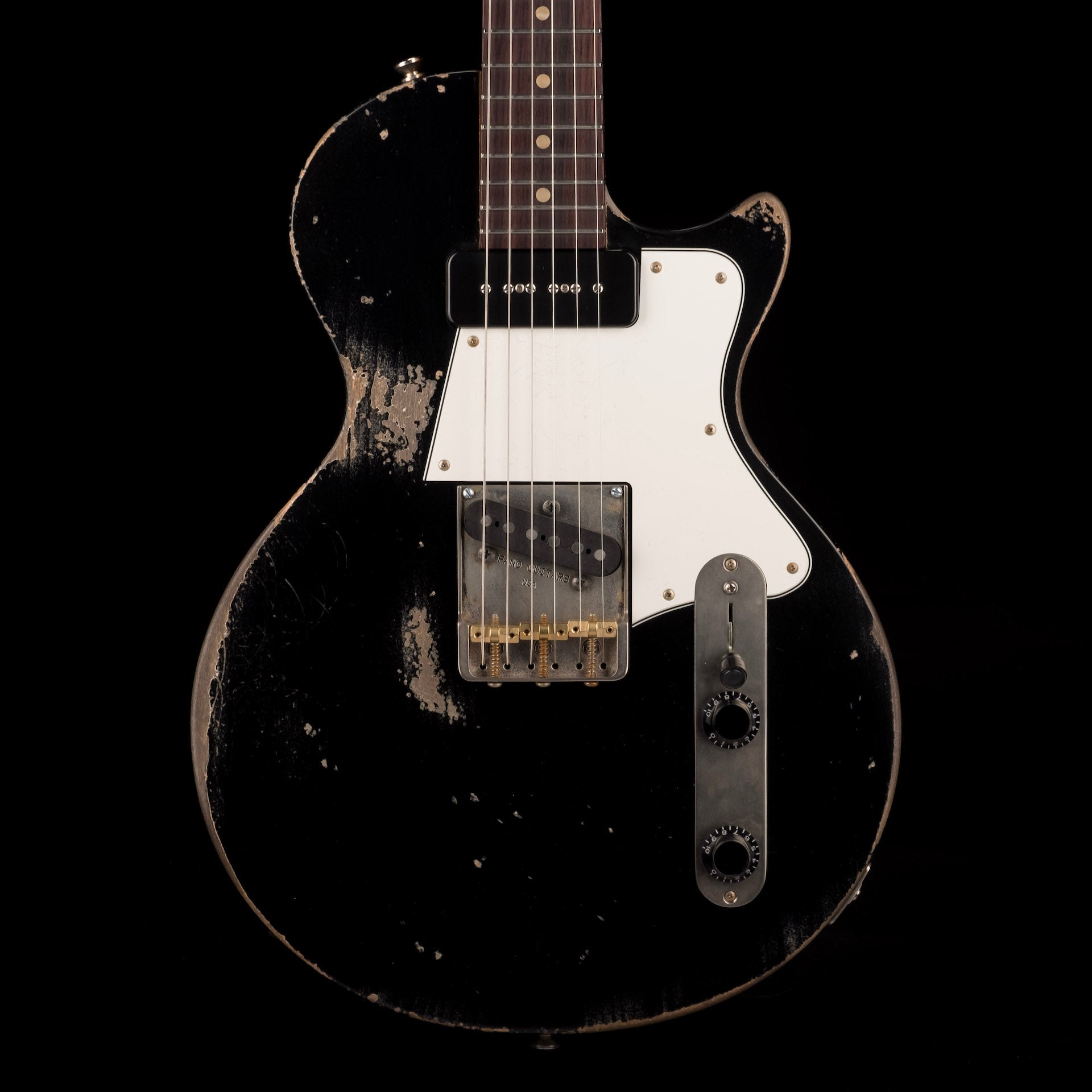 Fano Oltre Series SP6 P90 Medium/Heavy Distress Bull Black with Gig Bag