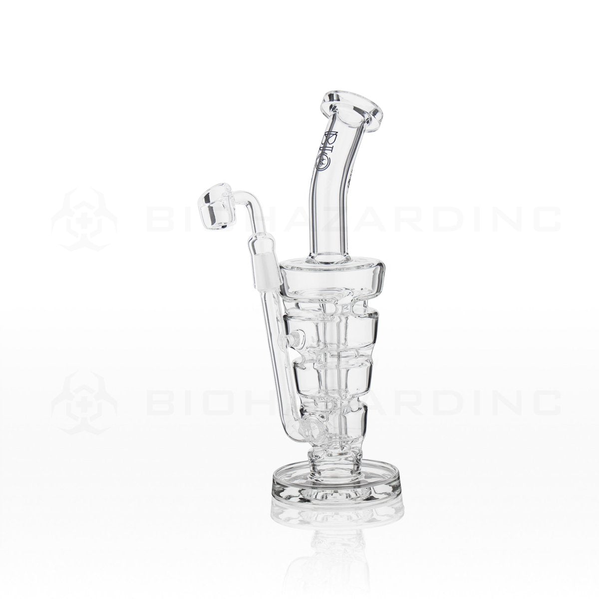 BIO Glass | 11" 14mm STAX Recycler Dab Rig | Black Logo
