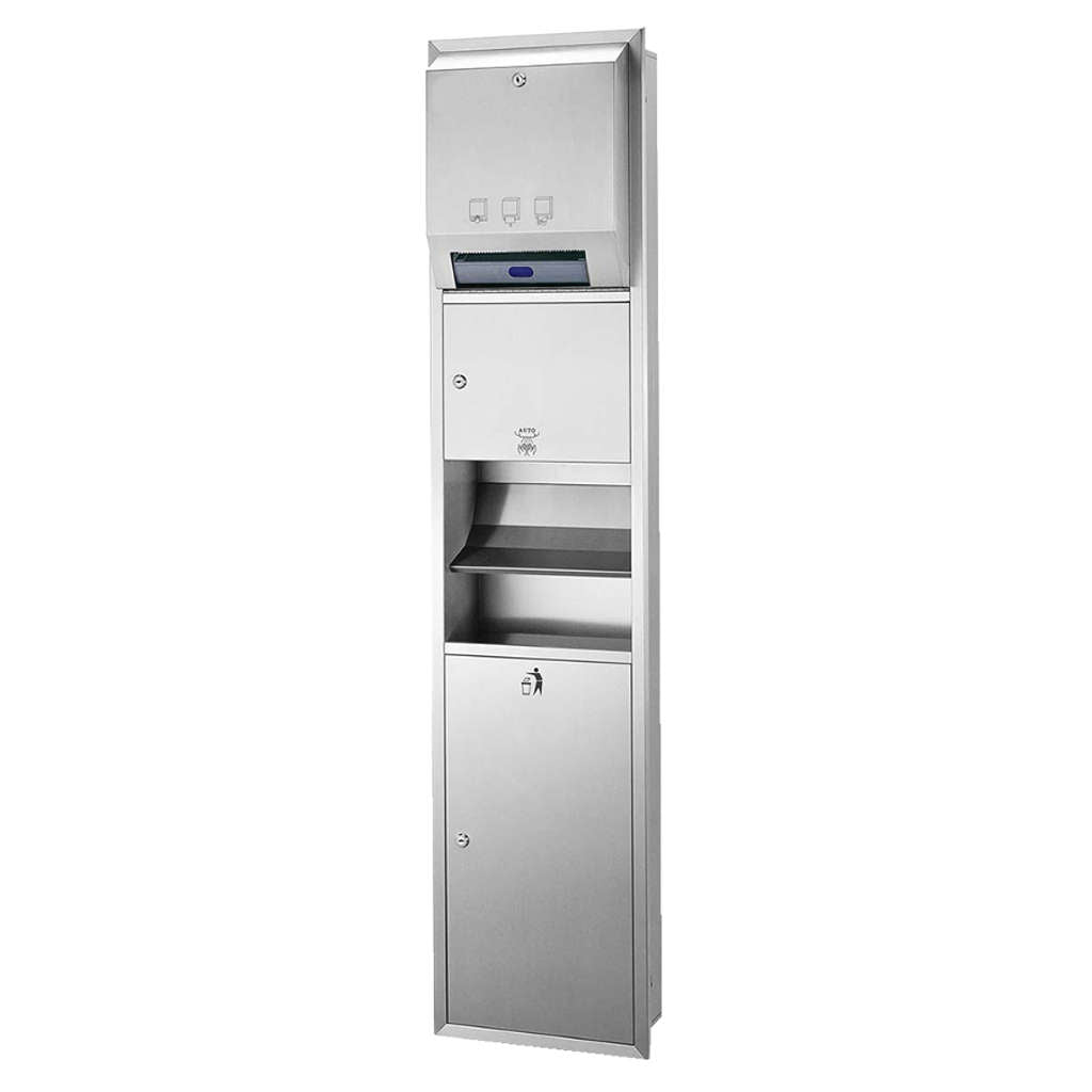 Dolphy 3 In 1 Washroom Recessed Panel With Waste Container Stainless Steel 23Litre DWCB0004 
