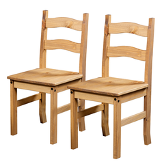 Massivholzstuhl Finca Rustica (2er-Set) - Kiefer massiv - Kiefer Natur