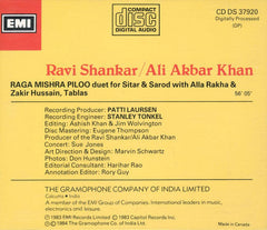 Ravi Shankar / Ali Akbar Khan : Raga Mishra Piloo (Duet For Sitar & Sarod) (CD, Album, RE)