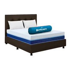 Combo Colchón Multisleep Blanco y Cafe Doble 140 X 190 Cm Firmeza Medio Doble Faz Con Cabecero y Base Cama - COLCHONES | Bylmo