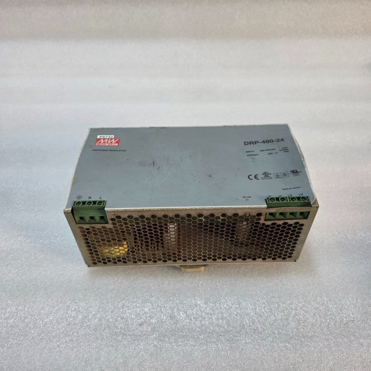 MEAN WELL DRP-480-24 SINGLE OUTPUT AC TO DC SWITCHING POWER SUPPLY 24V DC 20A