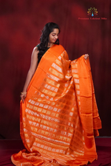 Orange Banarasi Silk Saree