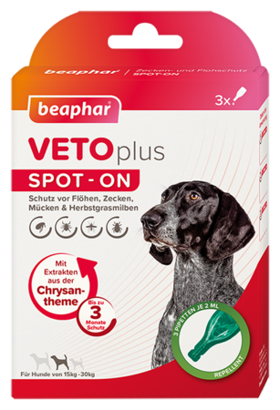 VETOplus SPOT-ON für mittelgroße Hunde 15Kg-30Kg