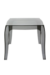 Pequena mesa auxiliar para interiores y exteriores plástico polipropileno negro transparente altura 43 cm M10_000651