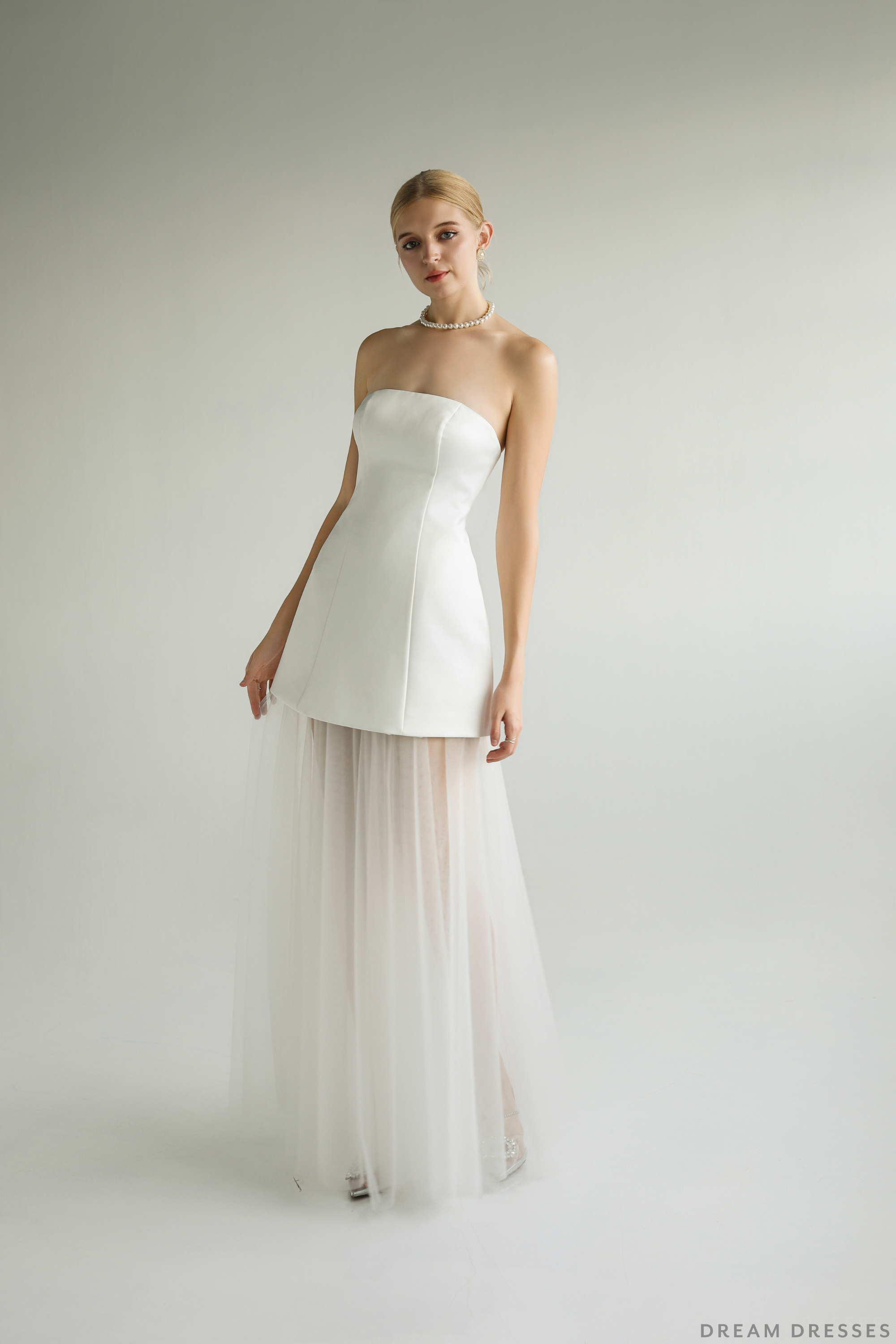 Strapless Bridal Shower Dress (#FLORIANE) - Dream Dresses by P.M.N.