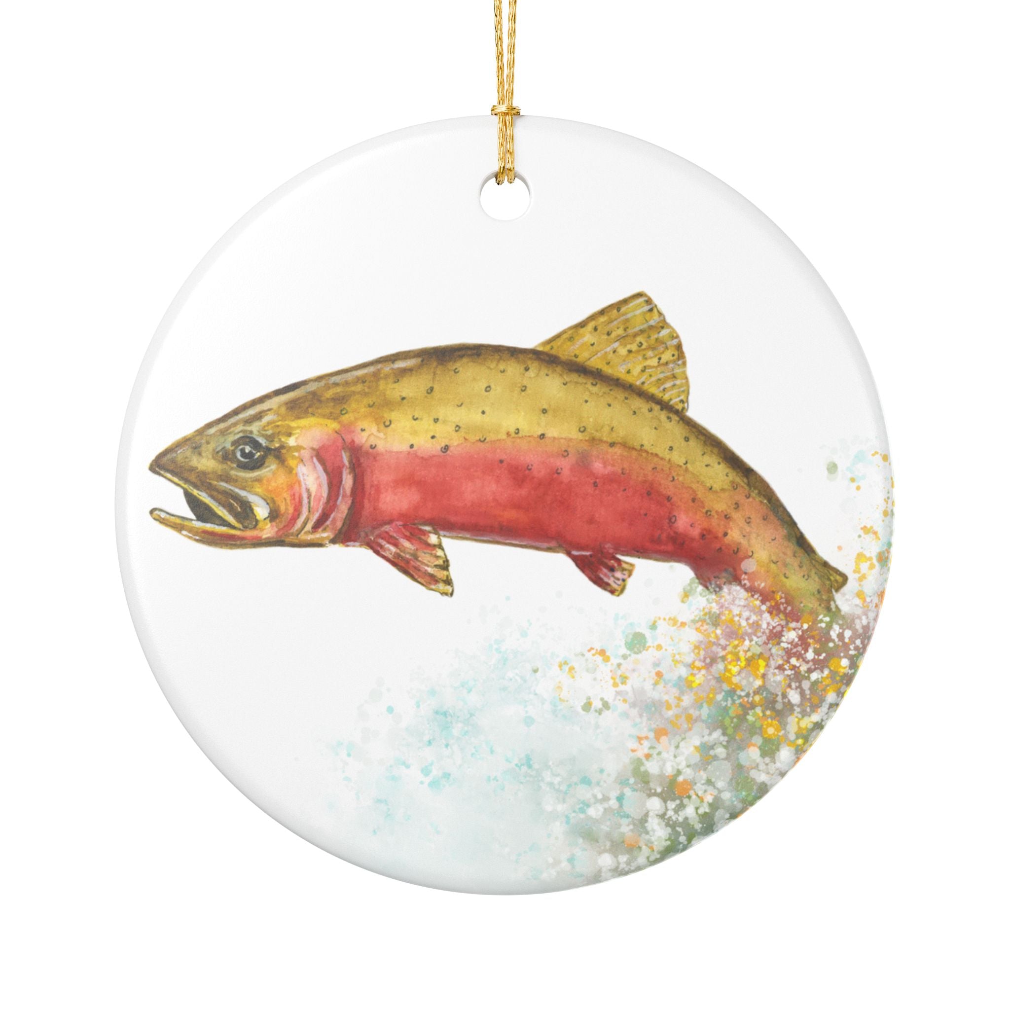 Watercolor Cutthroat Trout Ceramic Ornament