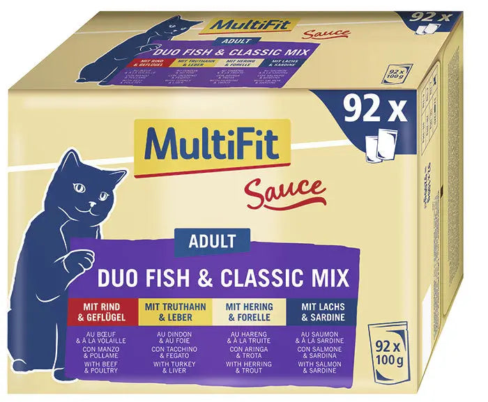 Adult Sauce Duo menuboks fisk & classic mix 92 x 100 g - Maxi Zoo Danmark