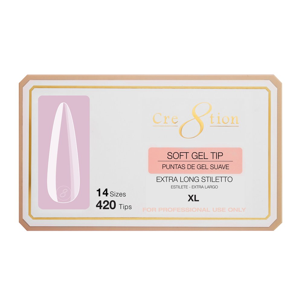 Cre8tion Soft Gel Tips - EXTRA LONG STILETTO
