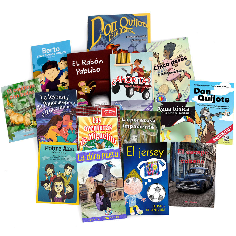 15 book Spanish FVR library bundle Level 1 for beginner students building reading fluency.