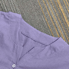 Buddha Stones Camicia da donna a maniche corte con colletto a punta e bottoni casual e semplici - image 3