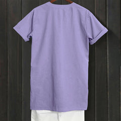 Buddha Stones Camicia da donna a maniche corte con colletto a punta e bottoni casual e semplici - image 2
