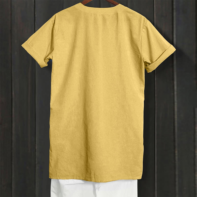 Buddha Stones Camicia da donna a maniche corte con colletto a punta e bottoni casual e semplici - image 13