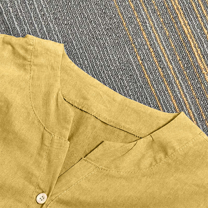 Buddha Stones Camicia da donna a maniche corte con colletto a punta e bottoni casual e semplici - image 12
