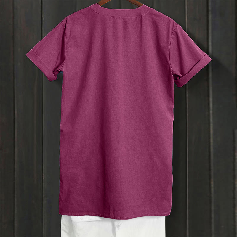 Buddha Stones Camicia da donna a maniche corte con colletto a punta e bottoni casual e semplici - image 21