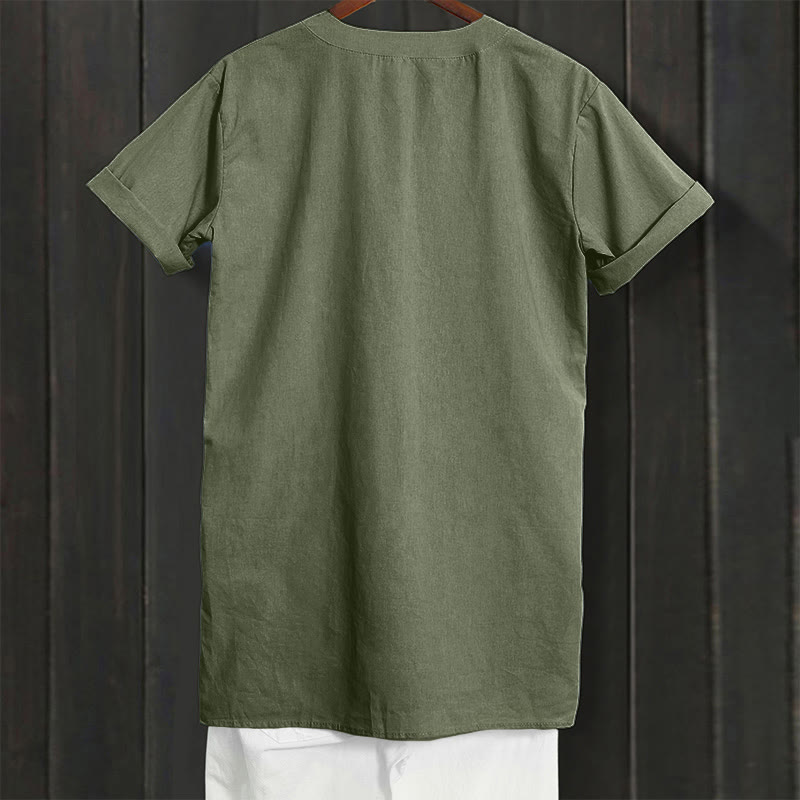 Buddha Stones Camicia da donna a maniche corte con colletto a punta e bottoni casual e semplici - image 36